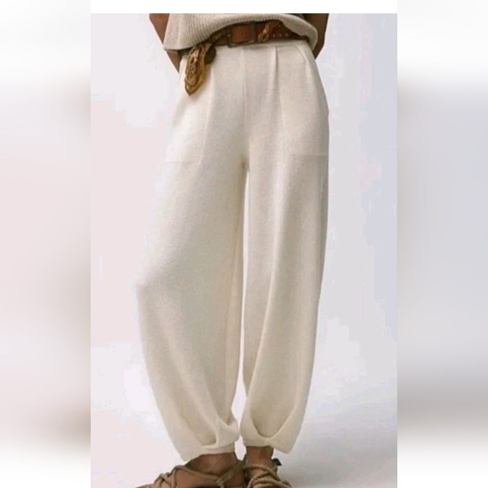 Free People Beach Freya knit Cream Pants